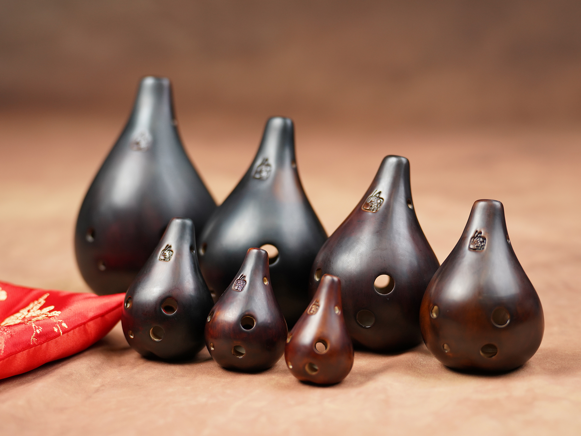 6孔福祿壽熏燒陶笛