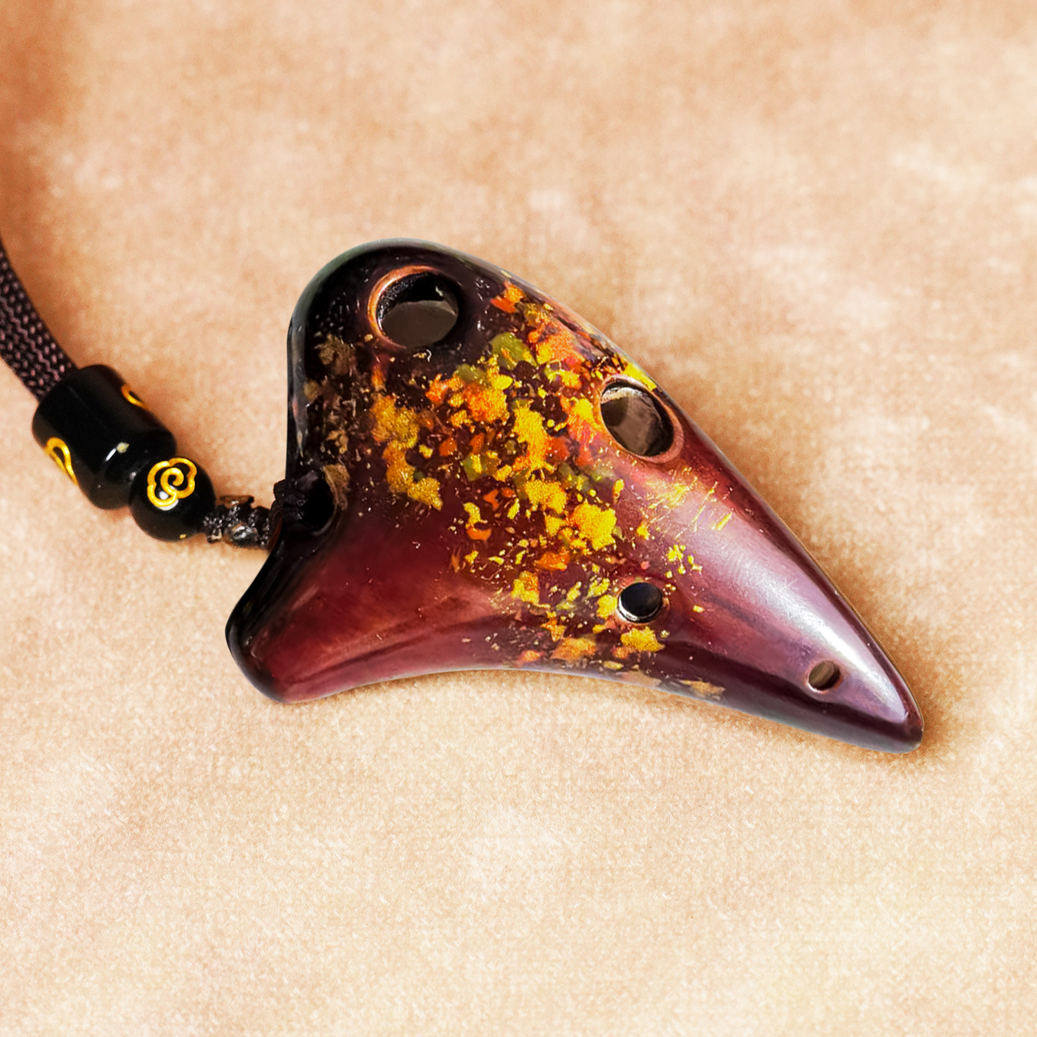 6孔大漆迷你陶笛